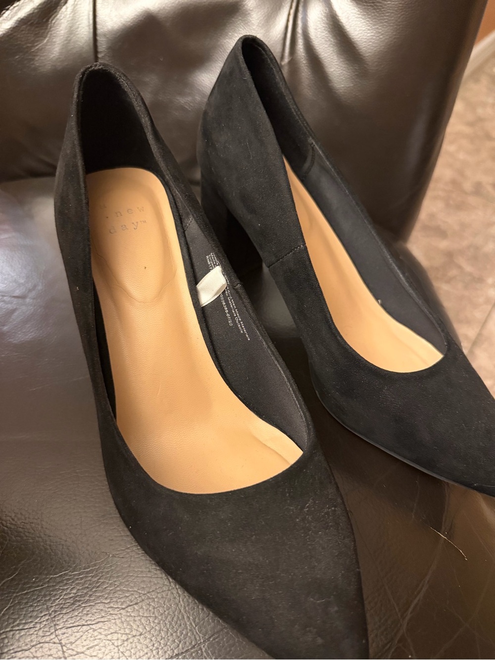 a new day Black Pointed Toe Suede Pumps